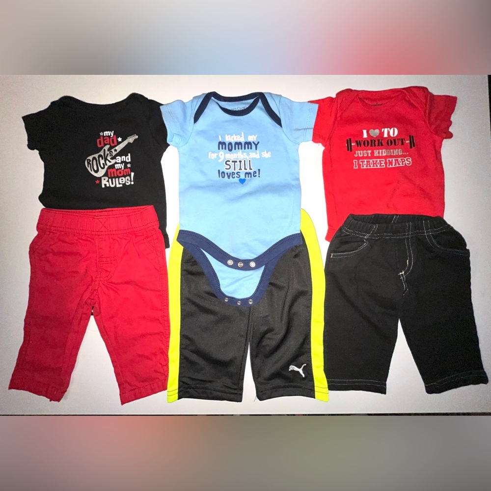 Baby Boy Clothes Lot  Items 0-3,3,3/6 M Include Mixed Brands - Puma pants gone
